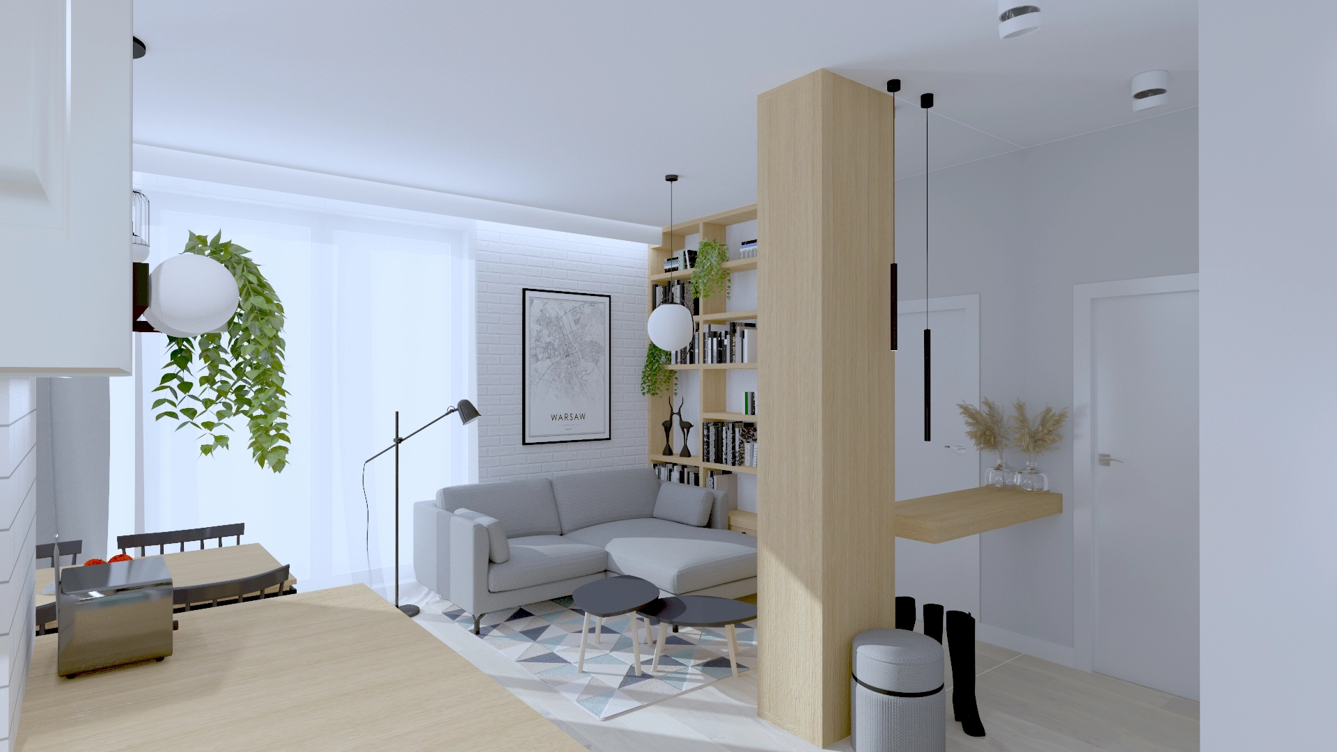 Żoliborz z miętą w tle – mieszkanie dla pary