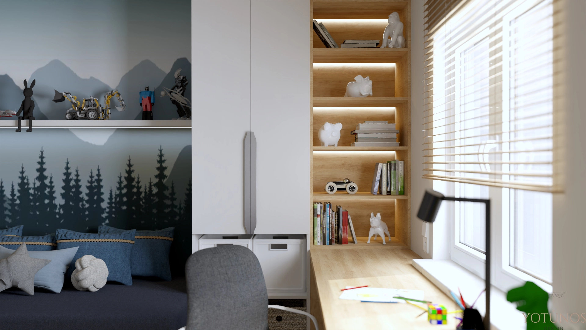 Dwie strefy, dwa charaktery – pokój synka i łazienka rodziców